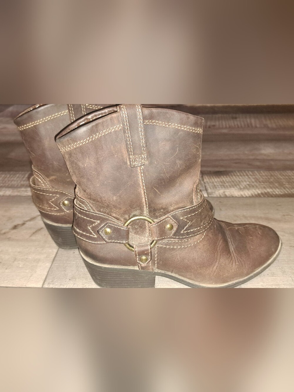 Ladies Mossimo Supply Co. Leather Ankle Boots Cowgirl Rodeo Soft Leather 7.5